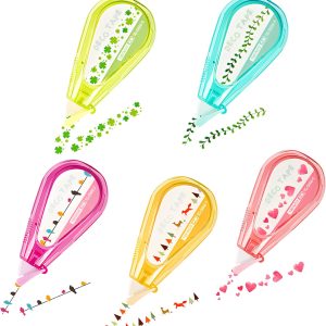 Decorative Correction Tape,Valentines Day Gifts for Kids, DIY Cartoon Pattern Decorative Tape, Decorative Curve Highlighter for Scrapbooking Greeting Card Letter Diary,Cute Stationary Supplies