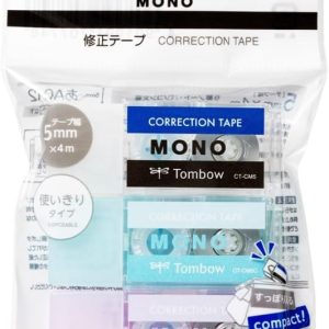 Tombow Pencil Correction Tape, Mono Pocket, 5mm Wide, Assorted, Pack of 3 (MONO, Blue, Purple) KCC-321X